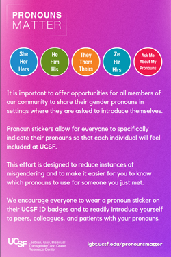 Pronouns Matter Stickers flyer