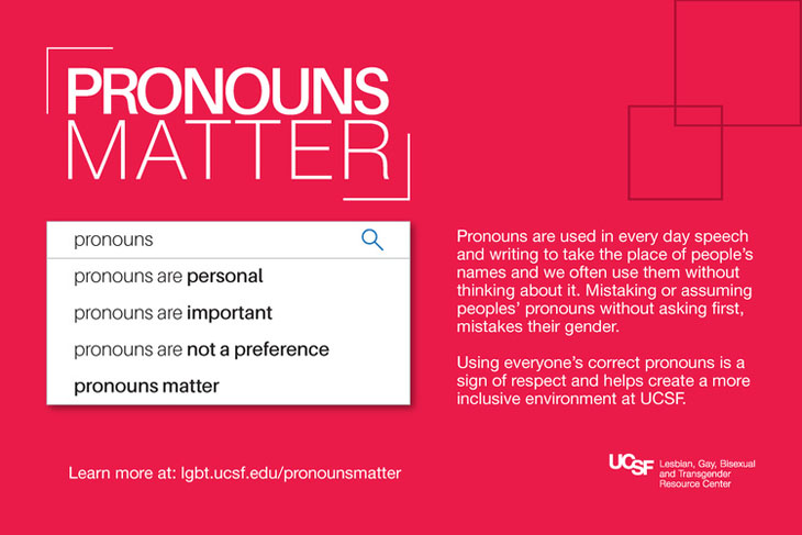 Pronouns are personal. Pronouns are important. Pronouns are not a preference. Pronouns matter.